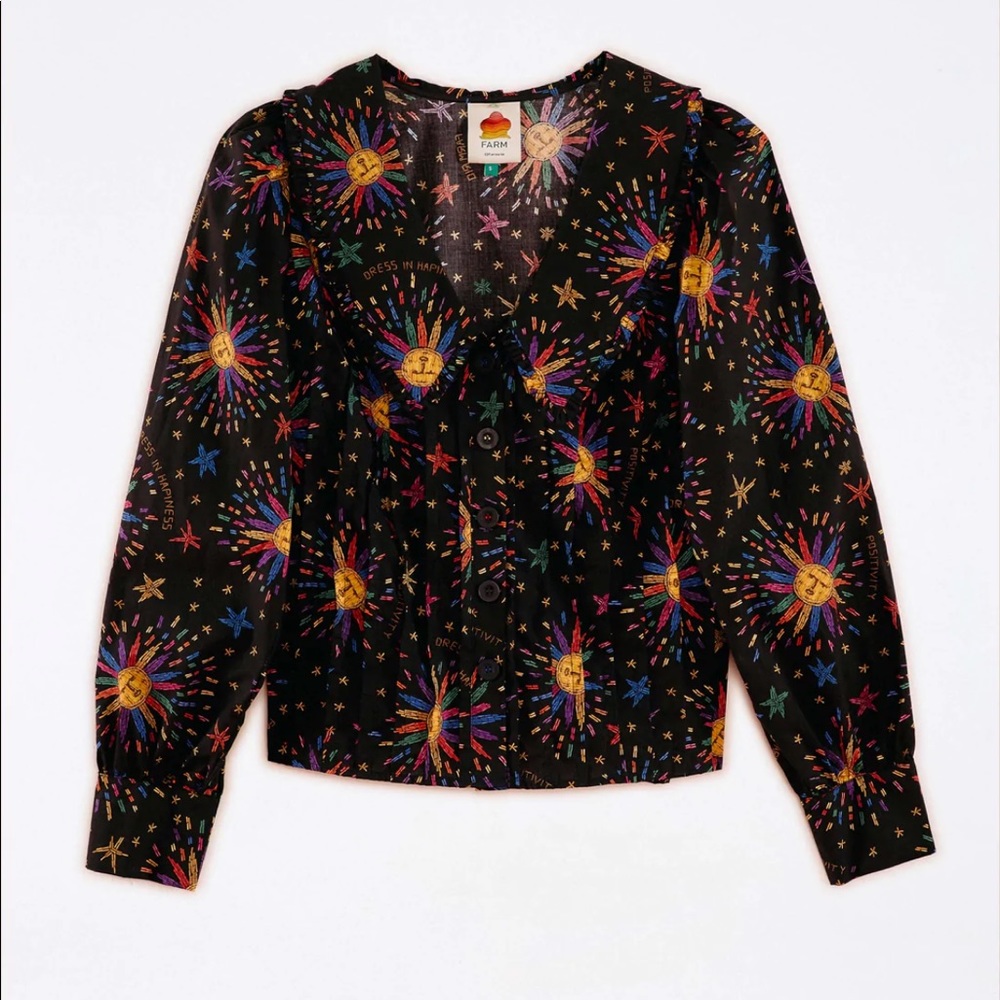 BNWT Farm Rio Rainbow Suns Blouse Sz XS